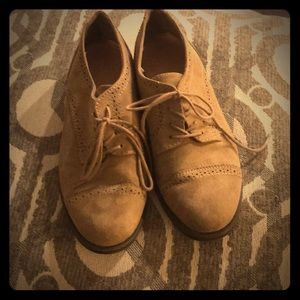 Brown suede oxfords
